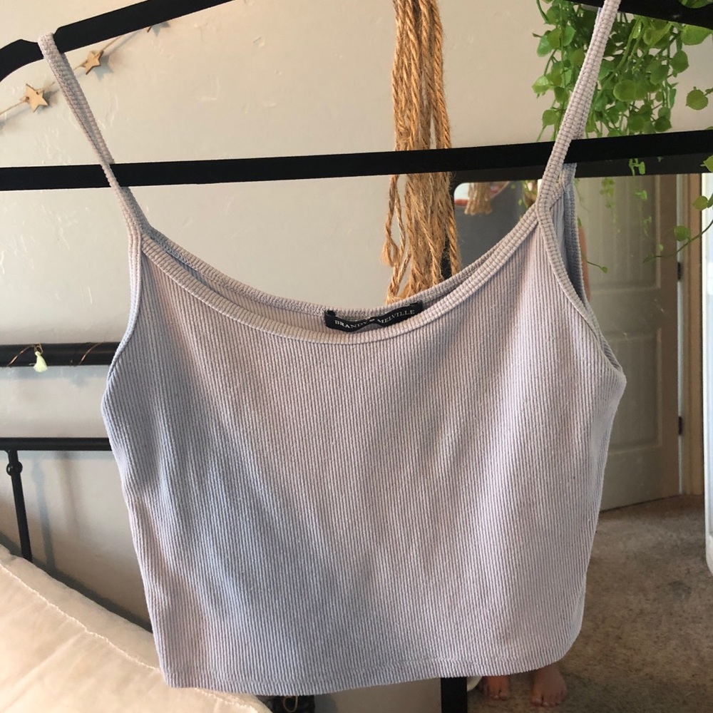 BLUE RIBBED BRANDY MELVILLE TANK